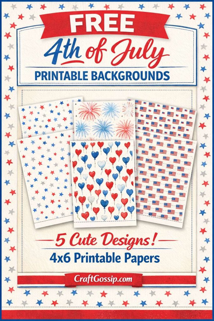FREE 4×6 Printable Backgrounds – 4th of July Collection (Red, White and Blue Craft Papers)