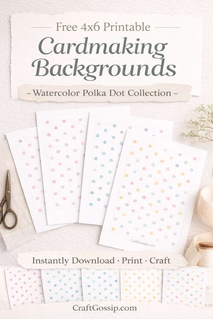Free 4×6 Printable Cardmaking Backgrounds – Watercolor Polka Dot Collection