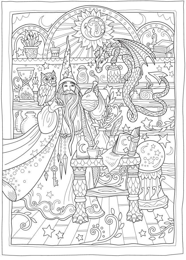 6 FREE Enchanting Fantasy Coloring Pages