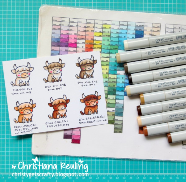 How to Color Highland Cow Stamps with Copics
