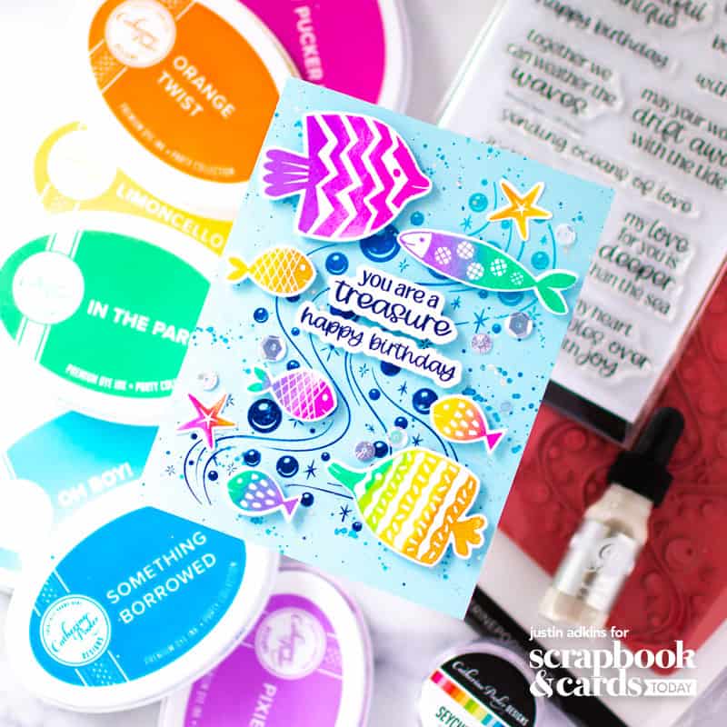 Make a Tropical Fish Card with Multicolored Stamping