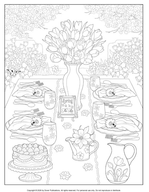 3 FREE Tablescape Coloring Pages